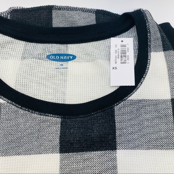 NWT Old Navy Waffle Shirt Black & White  XS - Picture 4 of 11